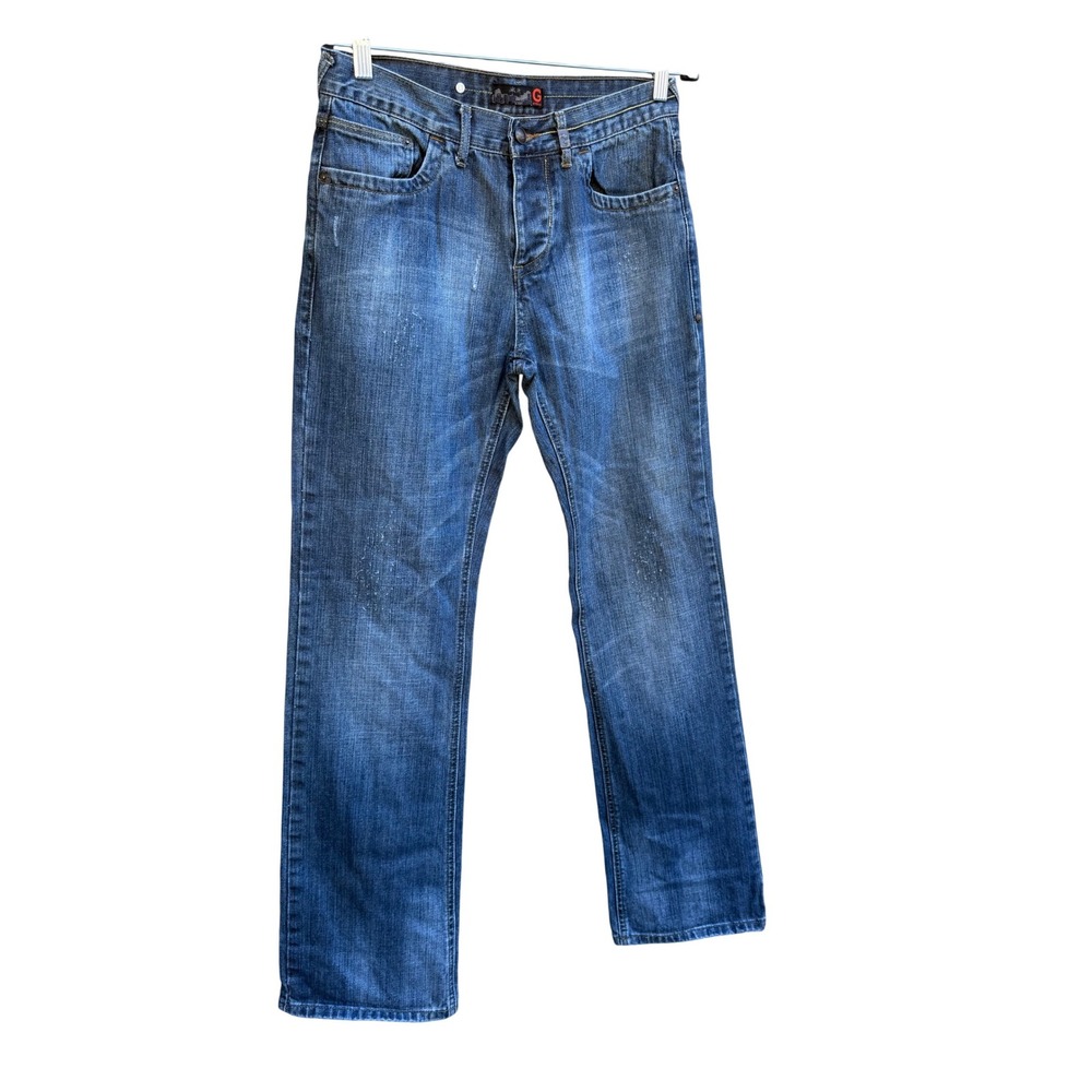 G By Guess Men's Blue Denim Jeans‎ Button Fly Stylish Back Pocket Design